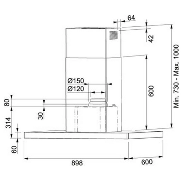 Кухонная вытяжка Franke Crystal Touch FCR 925 TC BK XS 110.0361.046