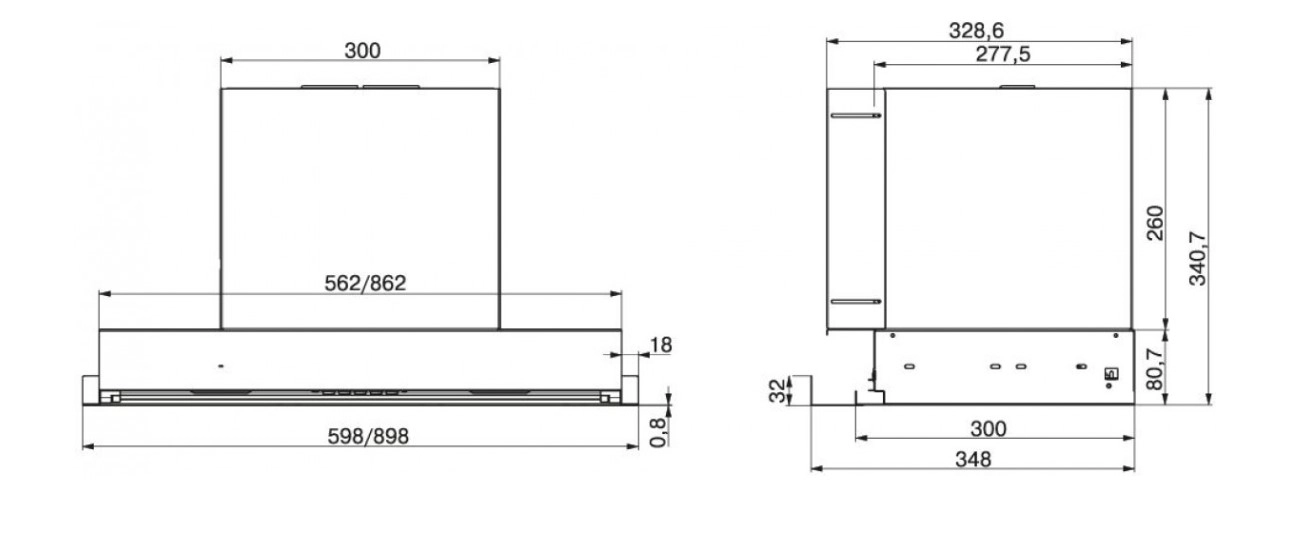 Вытяжка скрытая Franke T-Form BK 60 (305.0706.455)