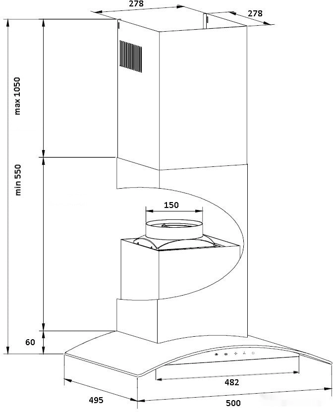 Вытяжка Germes Alt sensor 50 inox