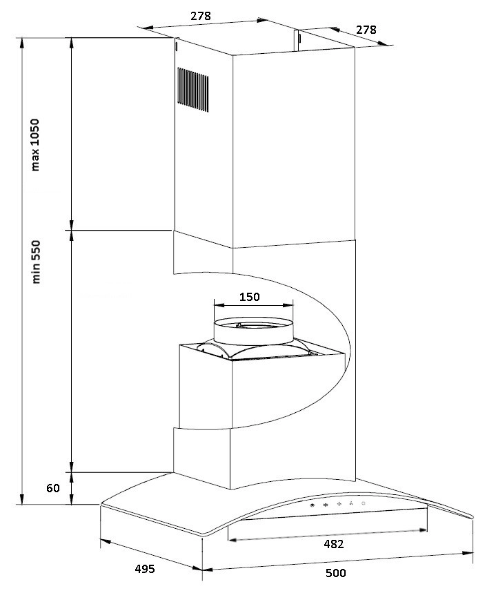 Вытяжка Germes Alt sensor 50 inox