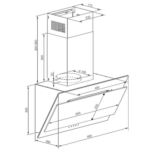 Каминная вытяжка Graude DH 60.0 WE