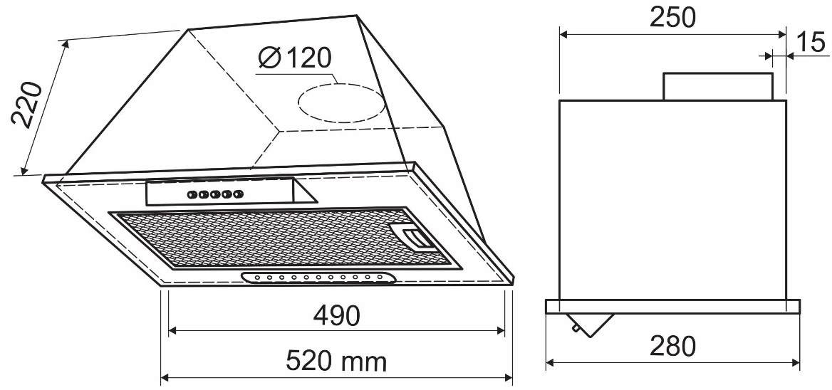 Кухонная вытяжка Holt HT-RH-010 50 (серебро)