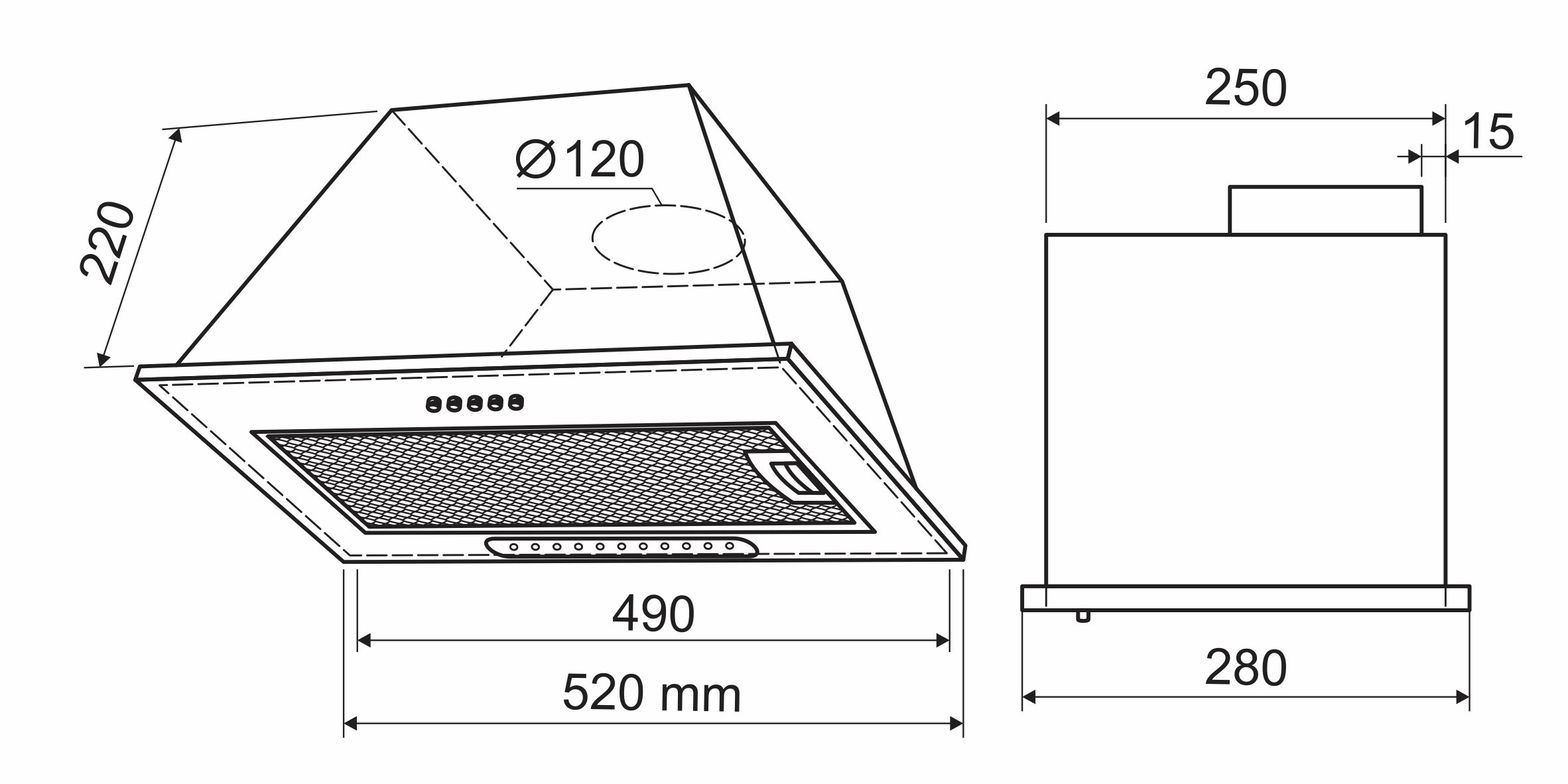 Кухонная вытяжка Holt HT-RH-011 50 (черный)