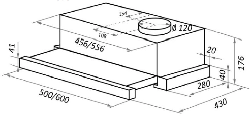 Кухонная вытяжка HOMSair Flat 50 (черный)