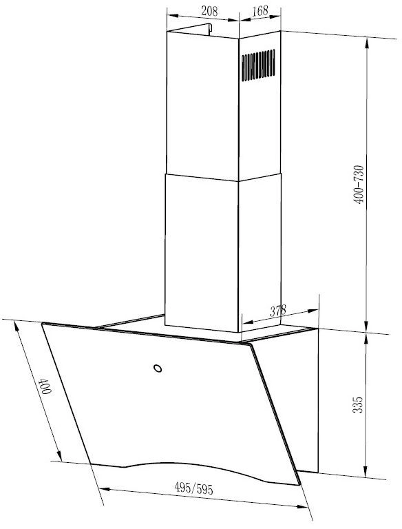 Кухонная вытяжка HOMSair Teffi 60 Glass (белый)