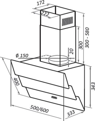 Кухонная вытяжка HOMSair Vertical 60 Glass (черный)
