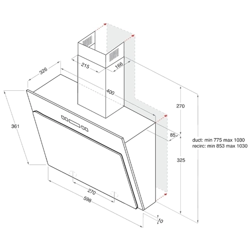 Каминная вытяжка Indesit IHVP 6.4 LL K