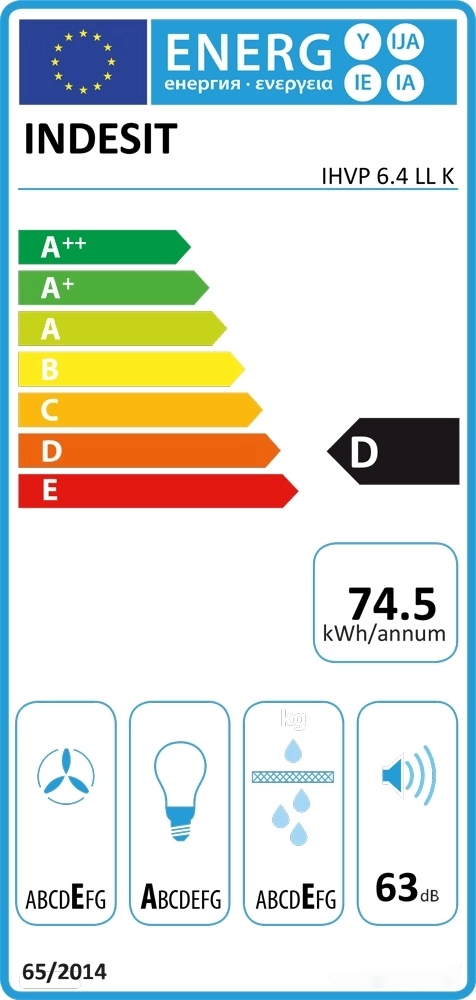 Кухонная вытяжка Indesit IHVP 6.4 LL K