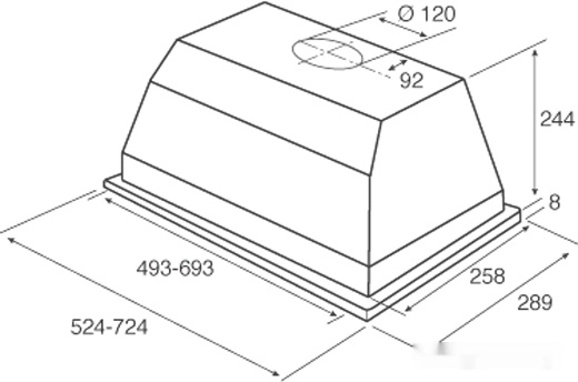 Кухонная вытяжка Jet air CA Extra 720 mm INX-09 PRF0005064A