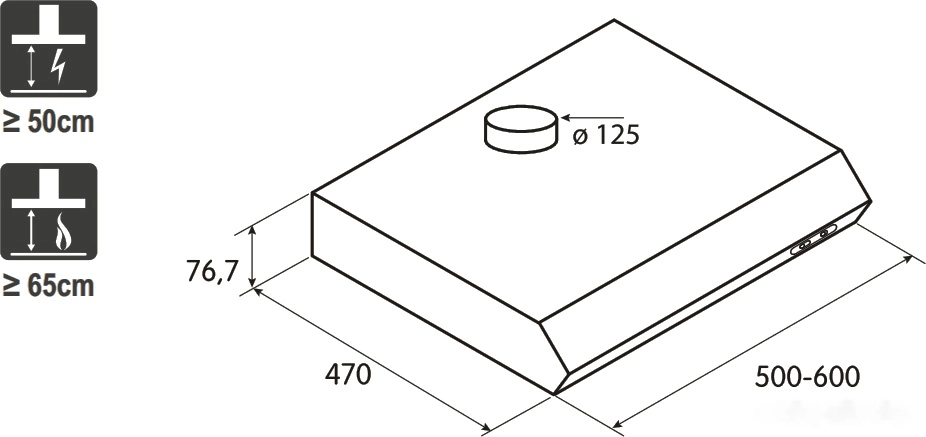 Кухонная вытяжка Jet air Light IX/F/50 (PRF0094402)