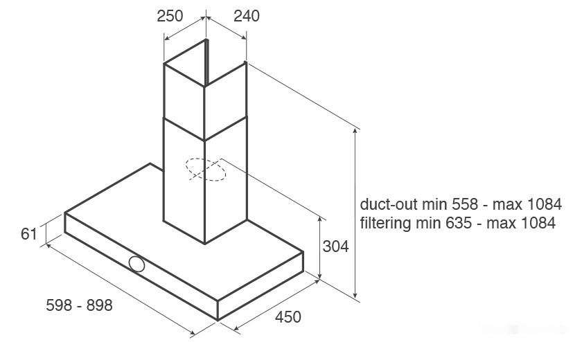 Вытяжка Jet air Touch BL/A/60 PRF0099977A