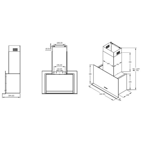 Каминная вытяжка Korting KHC 65330 GN