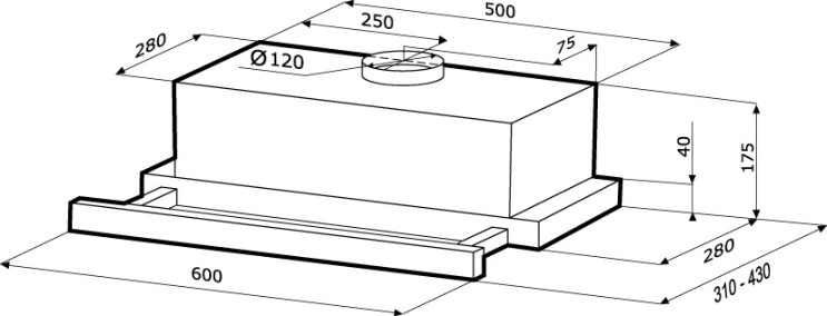 Вытяжка Krona Kamilla Sensor 2M 600