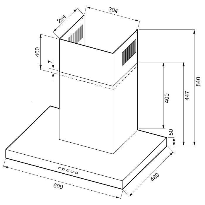 Вытяжка Krona Levana 600 Inox PB 00023356