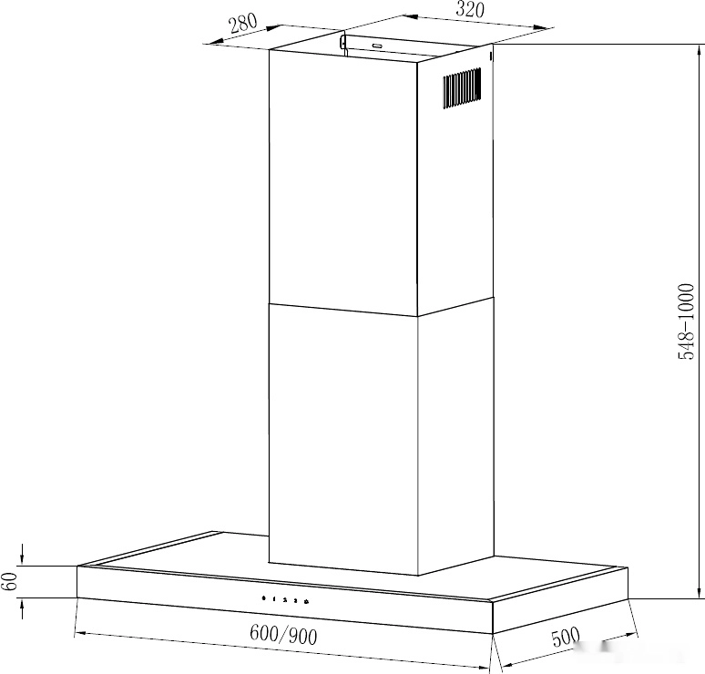 Кухонная вытяжка Krona RUT 600 inox 3P-S