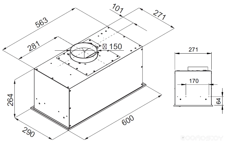 Вытяжка Kuppersberg IBOX 60 W