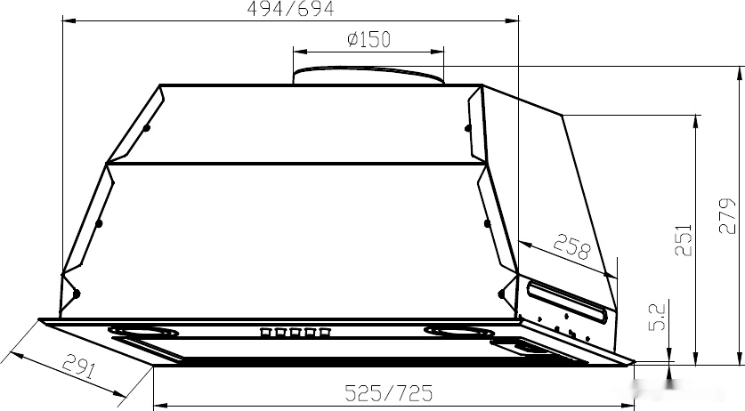 Кухонная вытяжка LEX GS Bloc P 600 (белый)