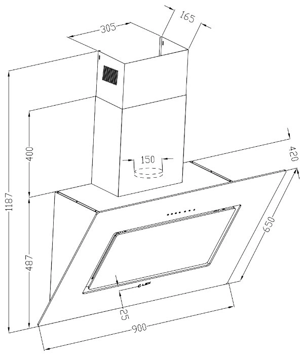 Вытяжка LEX Leila 900 Black
