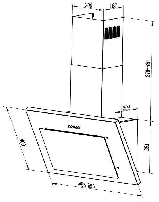 Каминная вытяжка LEX Mika 600 BL