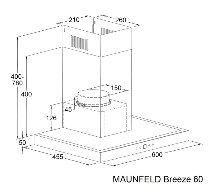 Вытяжка Maunfeld Breeze 60 нержавеющая сталь