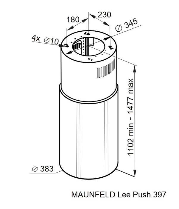 Кухонная вытяжка Maunfeld Lee Push 397 (черный)