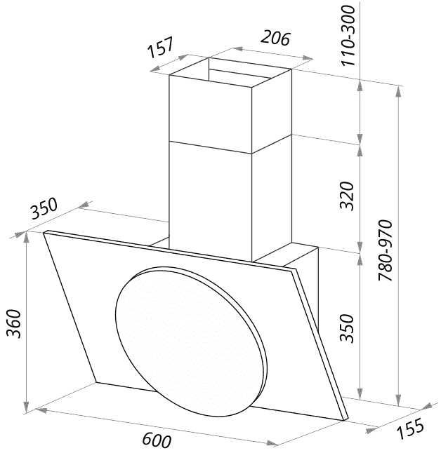 Вытяжка Maunfeld Tower L Touch 60 (белый)