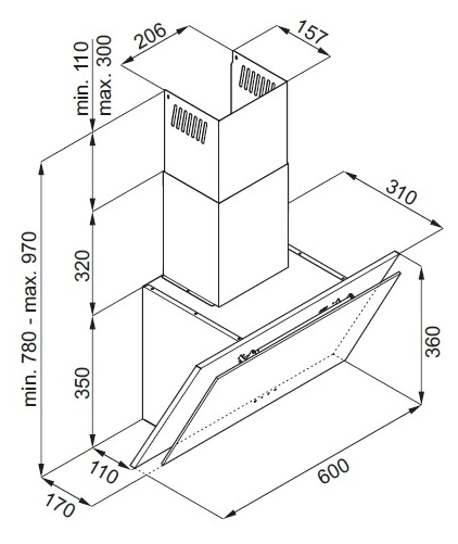 Вытяжка Maunfeld Tower Touch 60 белый/белое стекло