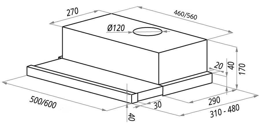 Вытяжка Maunfeld VS Light Glass (C) 50 бежевый