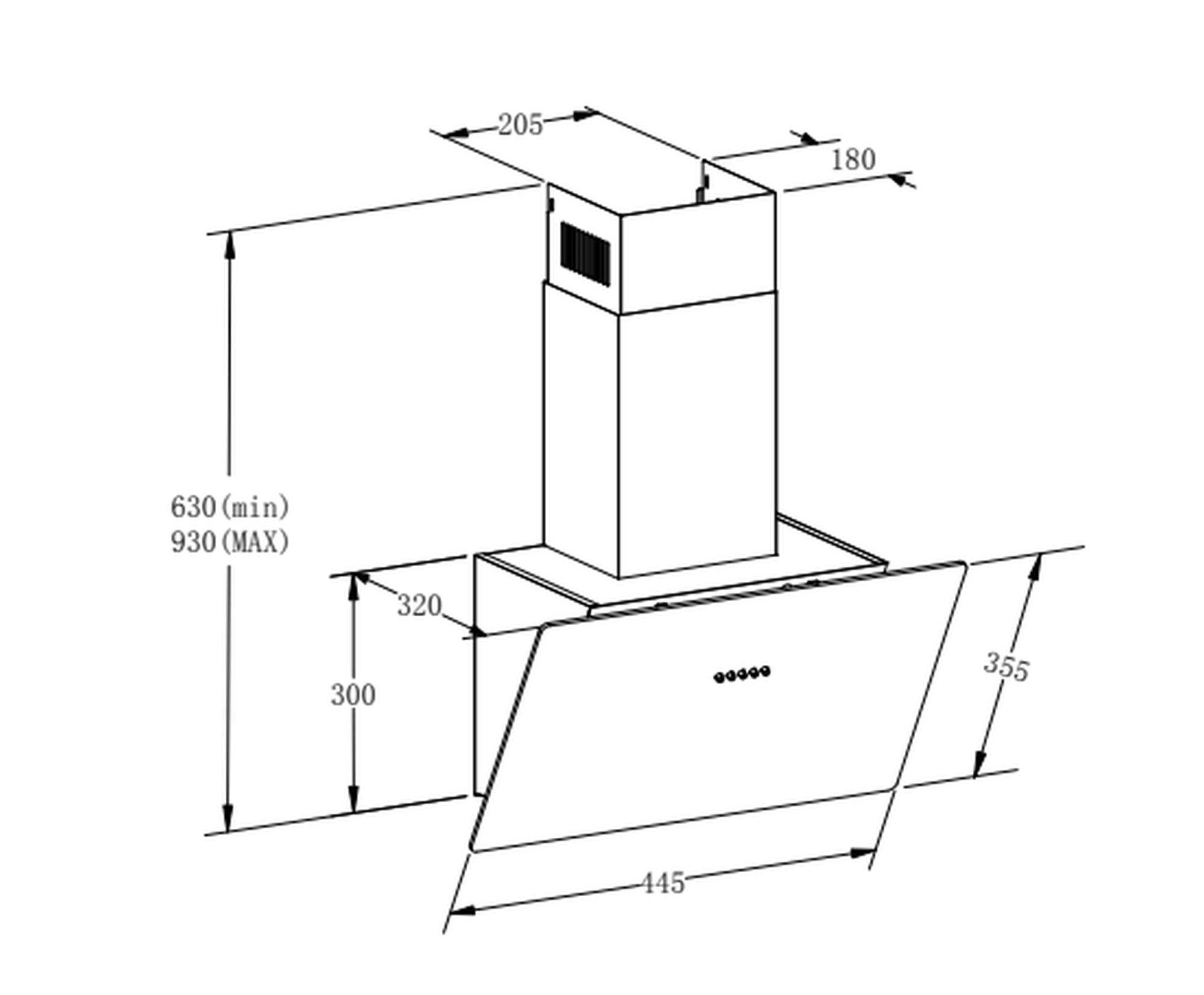 Вытяжка Meferi AIRBOX45BK Light