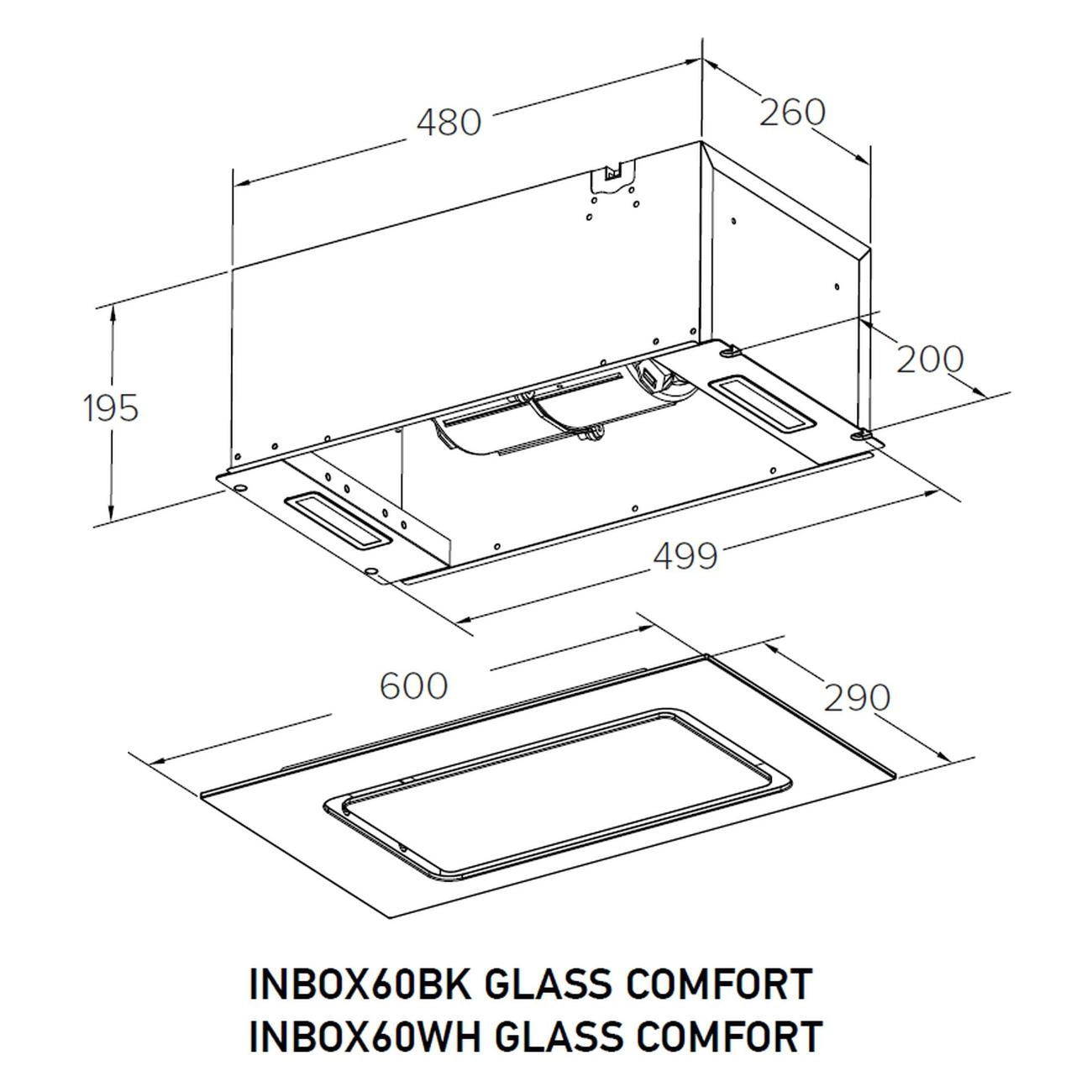 Вытяжка Meferi INBOX52BK Glass Comfort