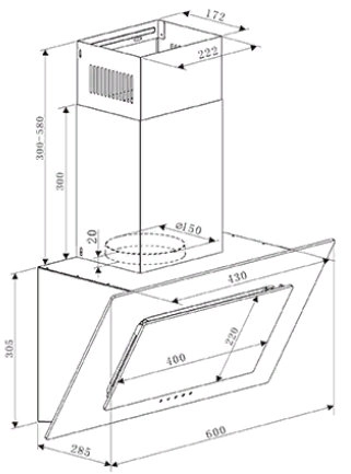 Кухонная вытяжка Oasis ND-60W (A)