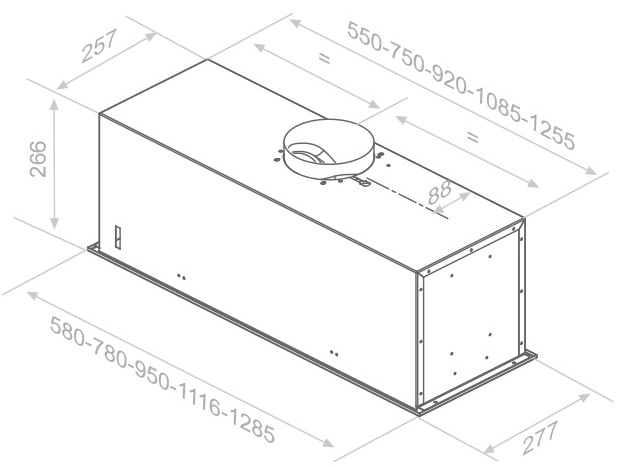 Кухонная вытяжка Pando EVO/580.11 Inox V.1050 ECO 009615