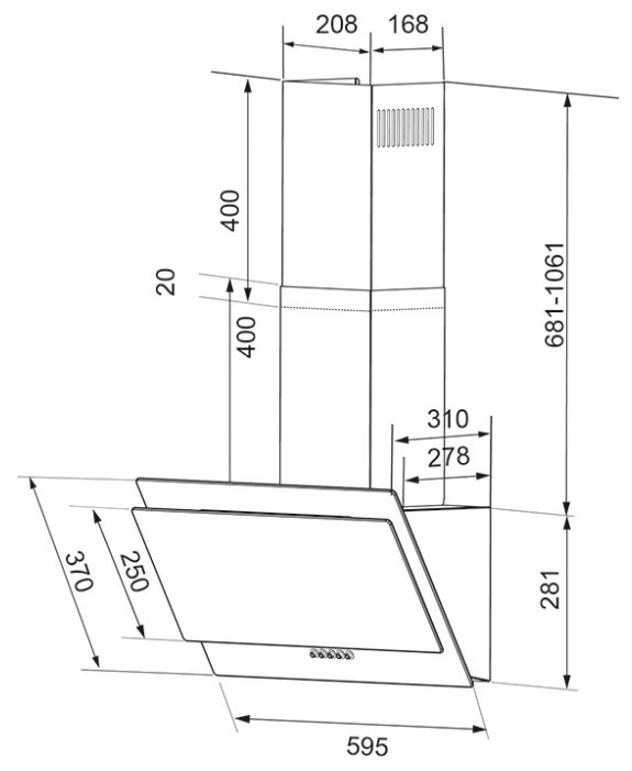 Вытяжка Shindo VELA sensor 60 B/BG