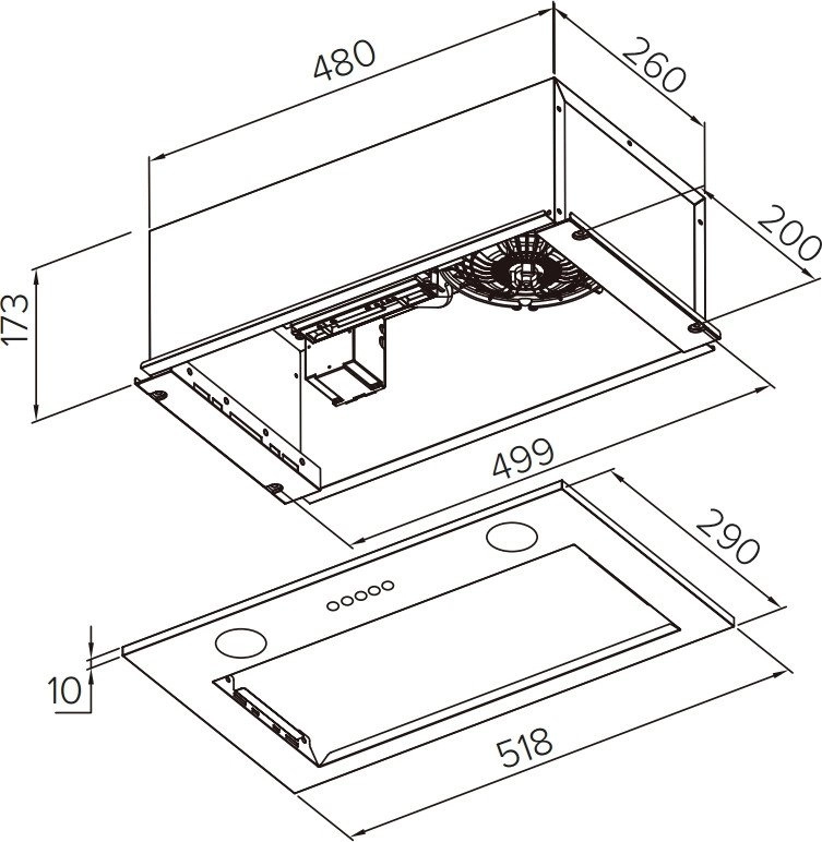 Вытяжка Weissgauff Box 1000 BL Sensor