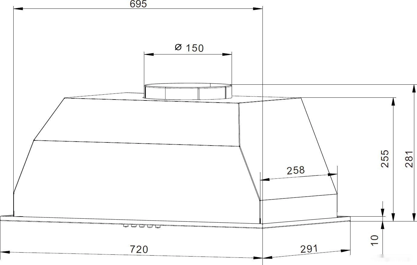 Кухонная вытяжка Weissgauff BOX 1200-72 IX