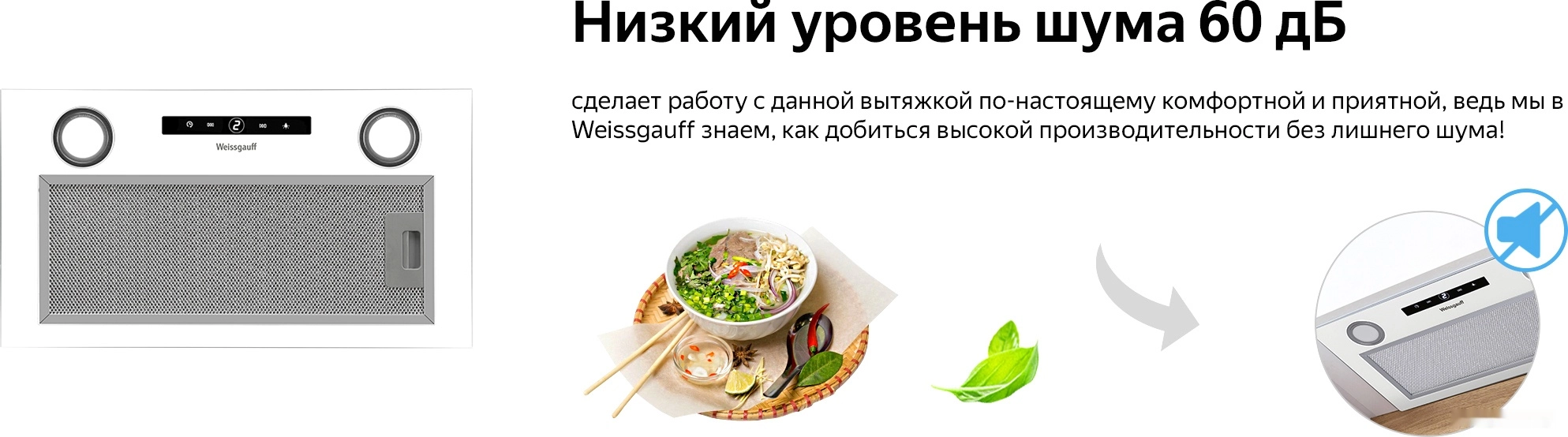 Кухонная вытяжка Weissgauff Box 1200 WH