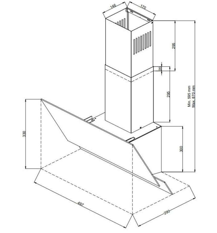 Вытяжка Weissgauff WGH 5035 PB WHITE GLASS