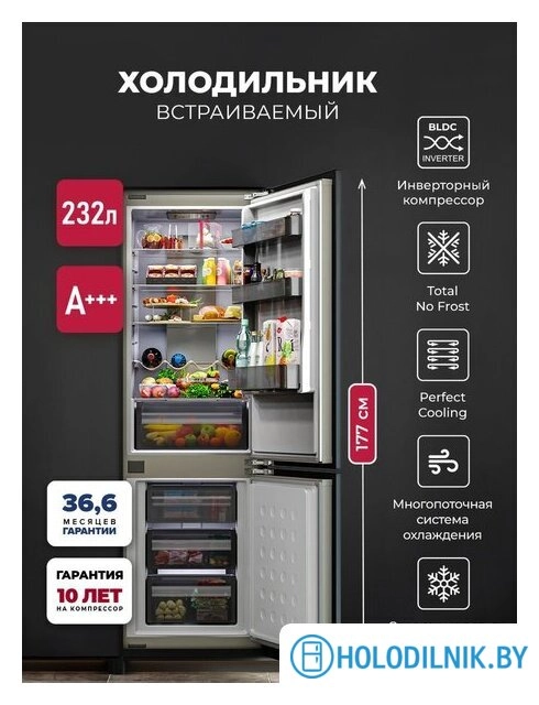 Холодильник LEX LBI177.3ID Grey