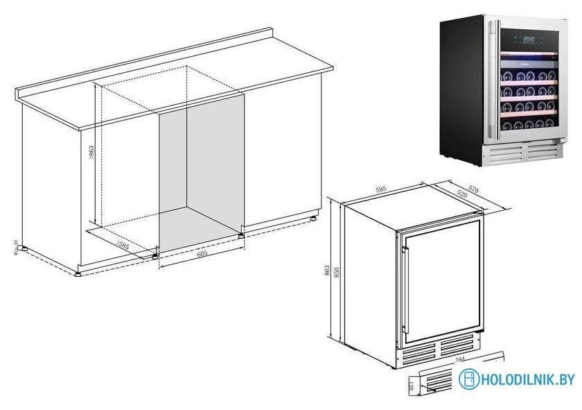 Винный шкаф Temptech EX60DX
