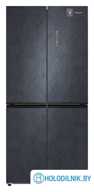 Четырёхдверный холодильник Weissgauff WCD 450 Rock Glass NoFrost Inverter