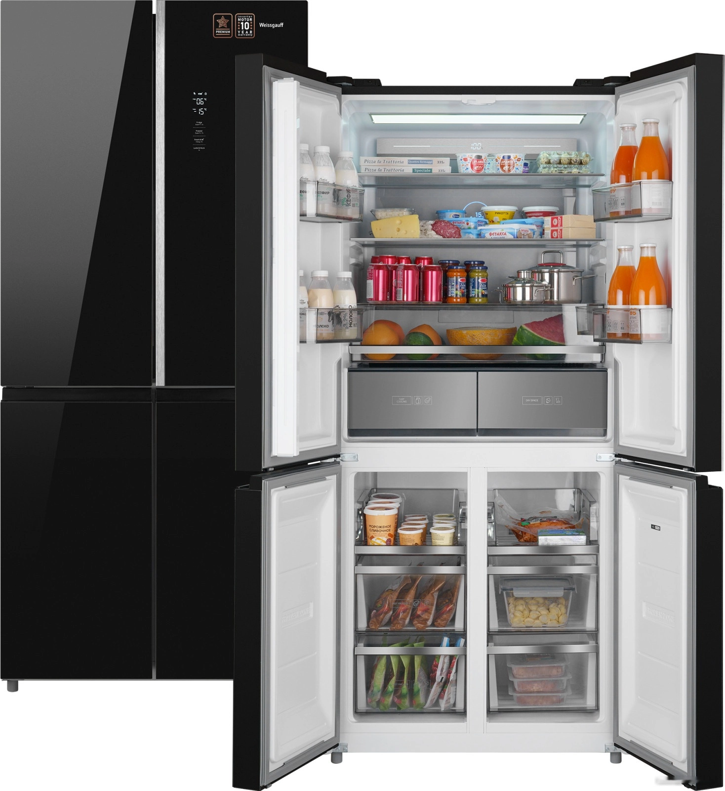 WCD 590 Nofrost Inverter Premium Biofresh Black Glass