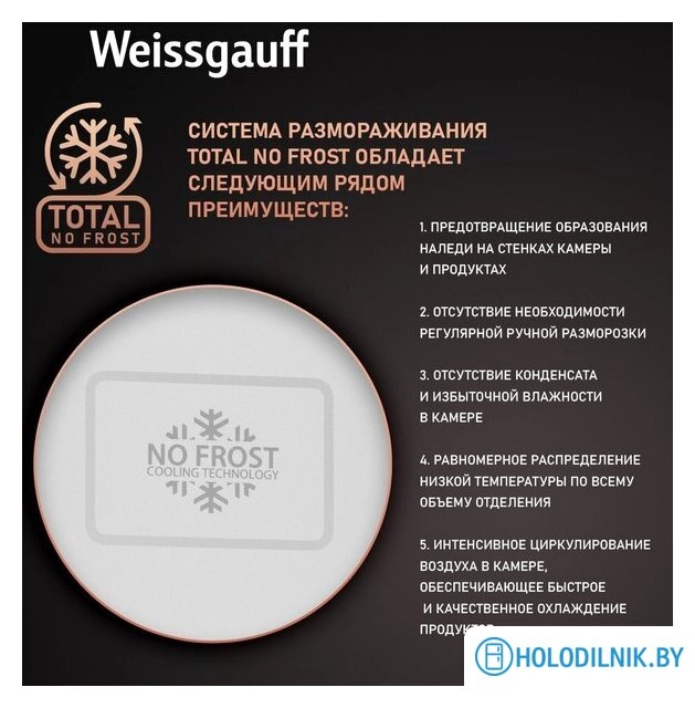 Холодильник Weissgauff WRK 2000 Total NoFrost Inverter Inox