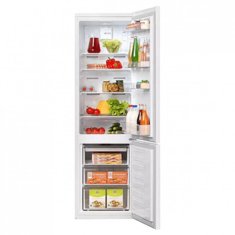 Холодильник BEKO RCNK310K20W с открытой дверью
