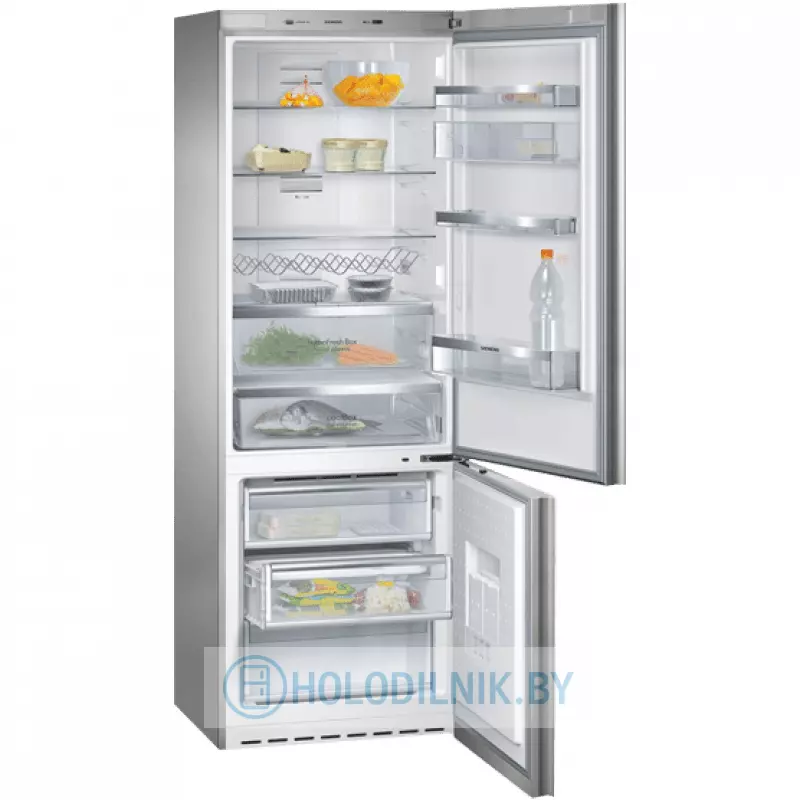 Холодильник Siemens KG49NSW2AR открытой дверью